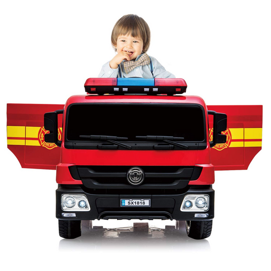 Electric Fire Truck Ride-On for Kids with Remote Control Motorized Power