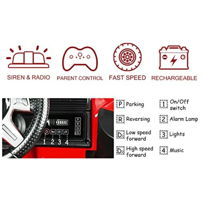 Load image into Gallery viewer, Electric Fire Truck Ride-On for Kids with Remote Control Motorized Power
