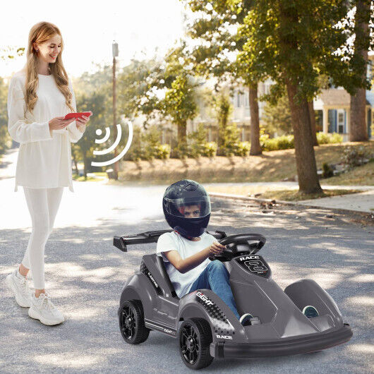 Load image into Gallery viewer, Electric Go Cart for Kids with Remote Control and Safety Belt - Black
