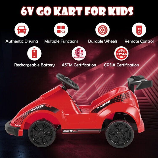 Electric Go Cart for Kids with Remote Control and Safety Features