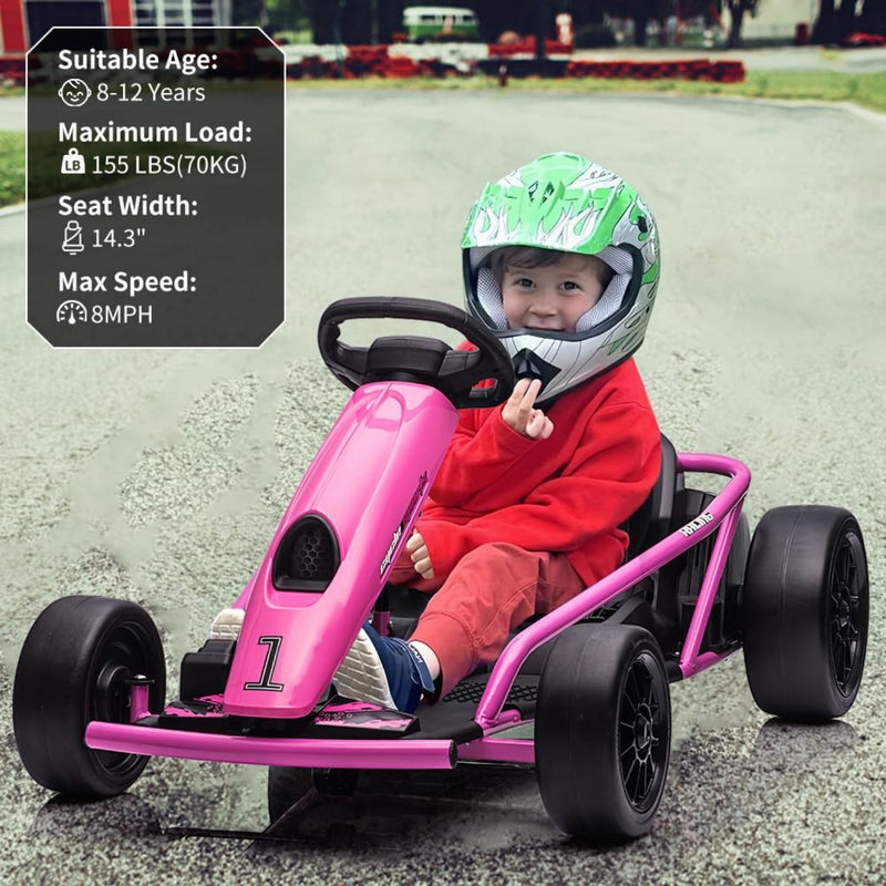 Load image into Gallery viewer, Electric Go Kart for Kids 8-12 Years - 300W*2 Motors, Music, 175LBS Capacity
