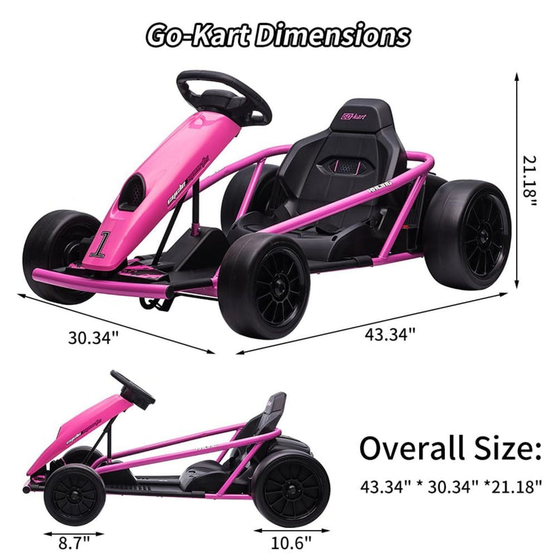 Load image into Gallery viewer, Electric Go Kart for Kids 8-12 Years - 300W*2 Motors, Music, 175LBS Capacity

