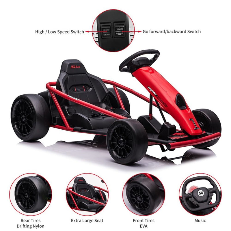 Load image into Gallery viewer, High-Speed Electric Go Kart for Kids - Perfect Racing Toy Gift (24V, 8MPH)
