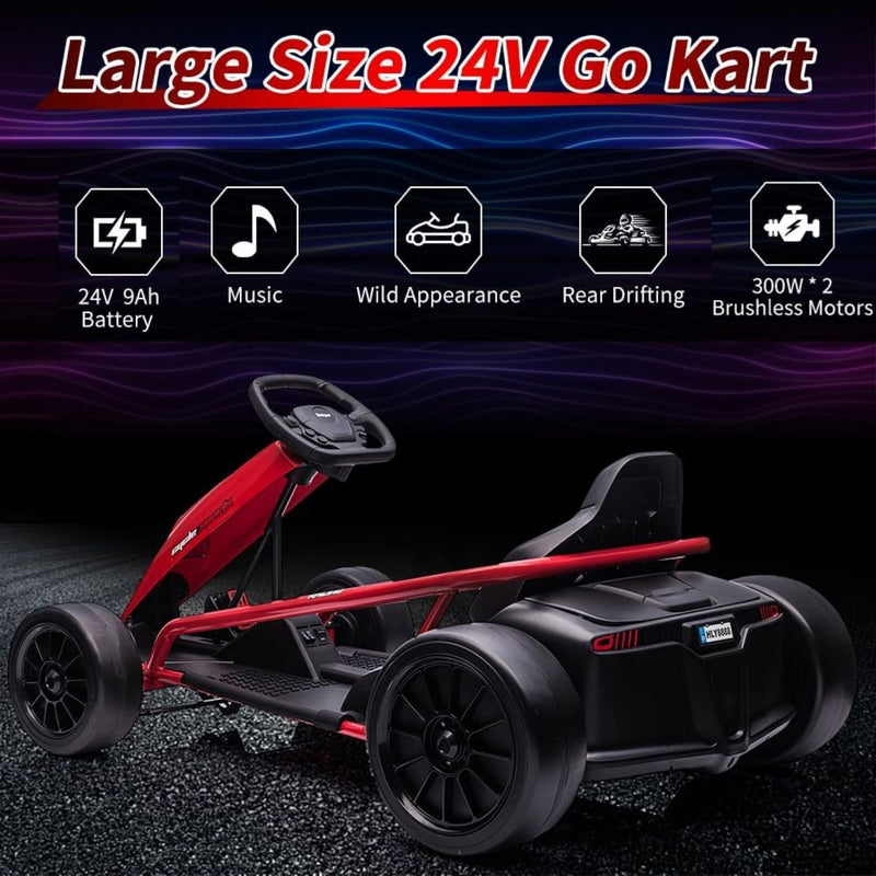 Load image into Gallery viewer, High-Speed Electric Go Kart for Kids - Perfect Racing Toy Gift (24V, 8MPH)
