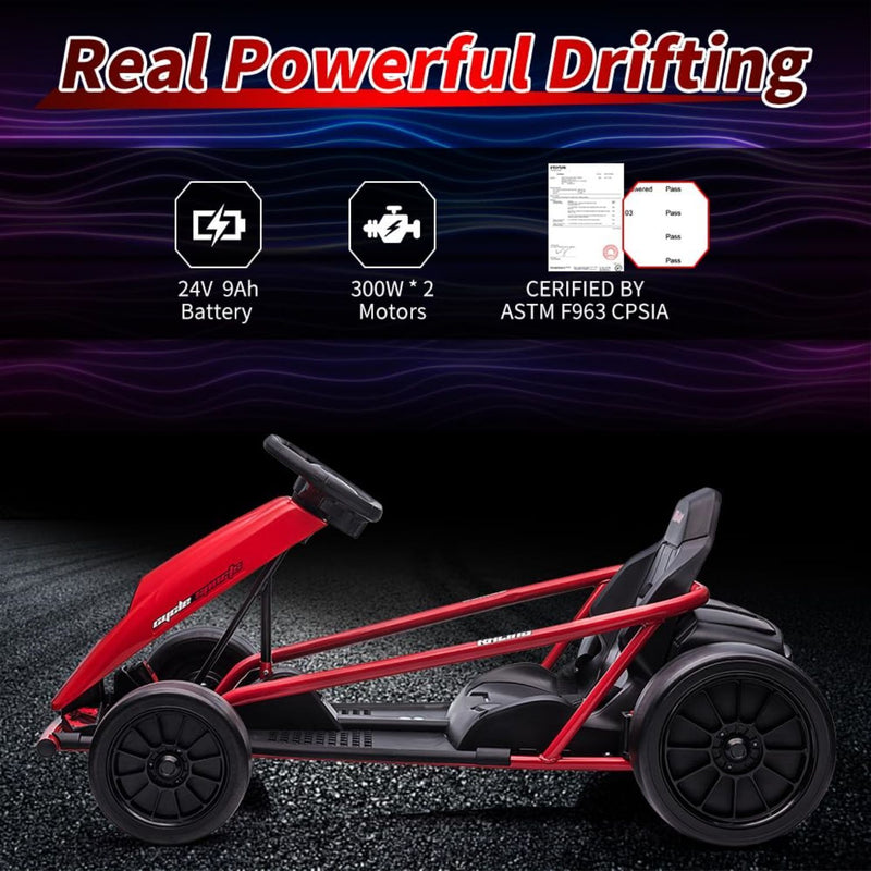 Load image into Gallery viewer, High-Speed Electric Go Kart for Kids - Perfect Racing Toy Gift (24V, 8MPH)
