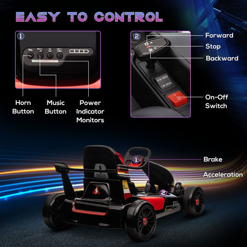 Load image into Gallery viewer, Electric Go Kart for Kids Ages 6-12 with Remote Control and Music Horn
