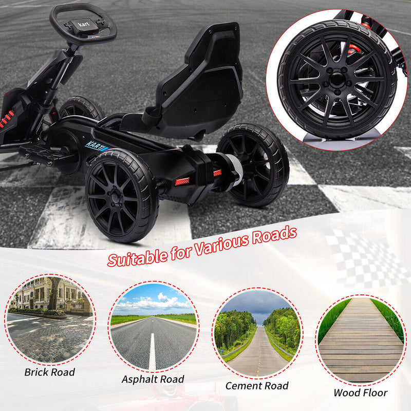 Load image into Gallery viewer, Electric Go Kart for Kids with 2 Speeds and EVA Wheels - 12V Battery Powered Ride On Car
