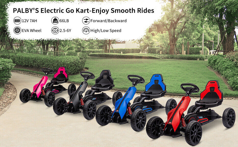 Load image into Gallery viewer, Electric Go Kart for Kids with 2 Speeds and EVA Wheels - 12V Battery Powered Ride On Car
