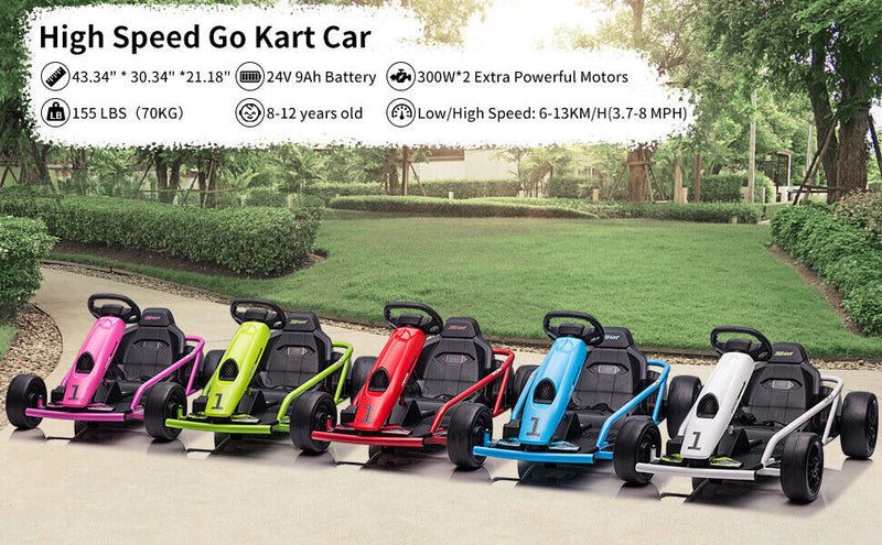 Load image into Gallery viewer, Electric GoKart Pro: High-Speed Racing Car with MP3 Player for Kids (24V, 3.7-8MPH)
