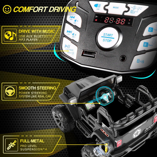 Electric Jeep Ride-On Car for Kids - 24V with Remote Control, LED Lights, and MP3/AUX Compatibility