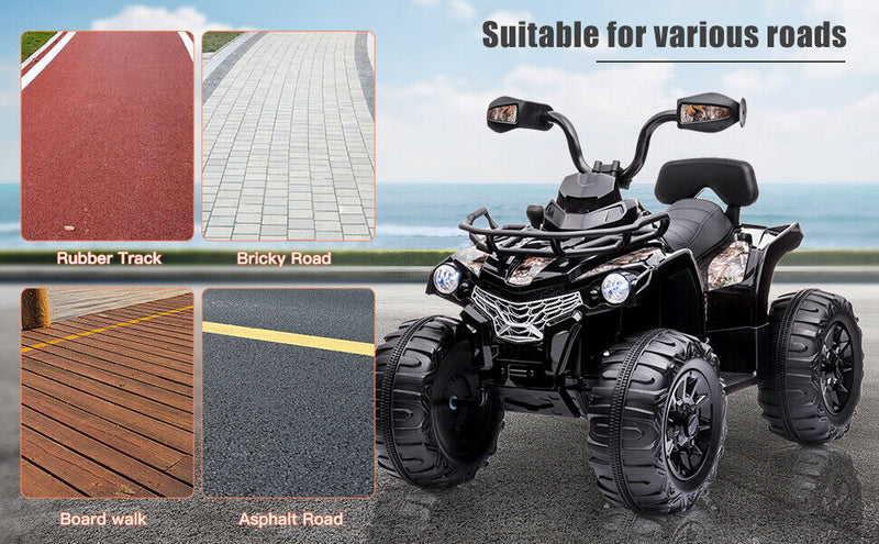Load image into Gallery viewer, 12V Kids Electric Quad 4-Wheeler ATV Toy with LED Lights and 2 Speed Options

