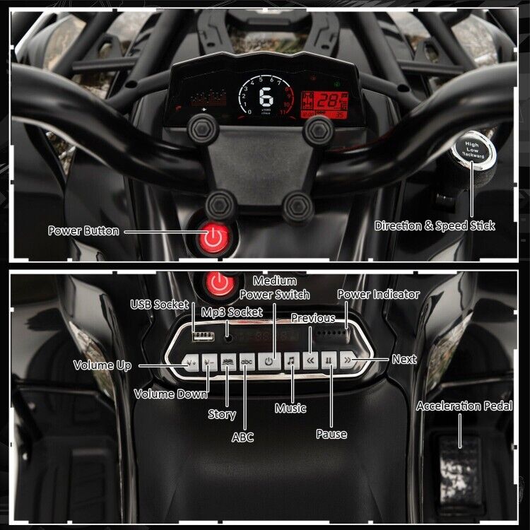 Load image into Gallery viewer, Electric Kids ATV 4 Wheeler with MP3 Player and Headlights - 2 Speeds for Exciting Driving Experience
