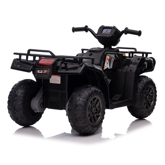 Electric Kids ATV Quad Car with MP3 Player and 4WD Drive in Black