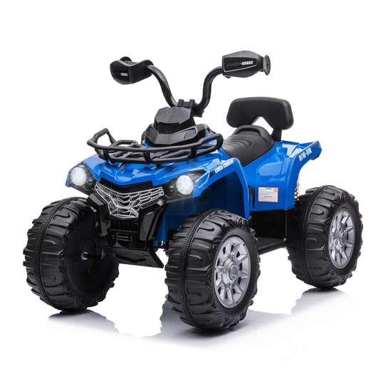 Electric Kids ATV Ride On Car with Music and LED Lights - Black Quad 4-Wheeler for Endless Fun