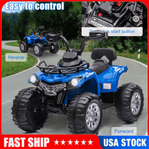 Load image into Gallery viewer, Electric Kids ATV Ride On Car with Music and LED Lights - Black Quad 4-Wheeler for Endless Fun
