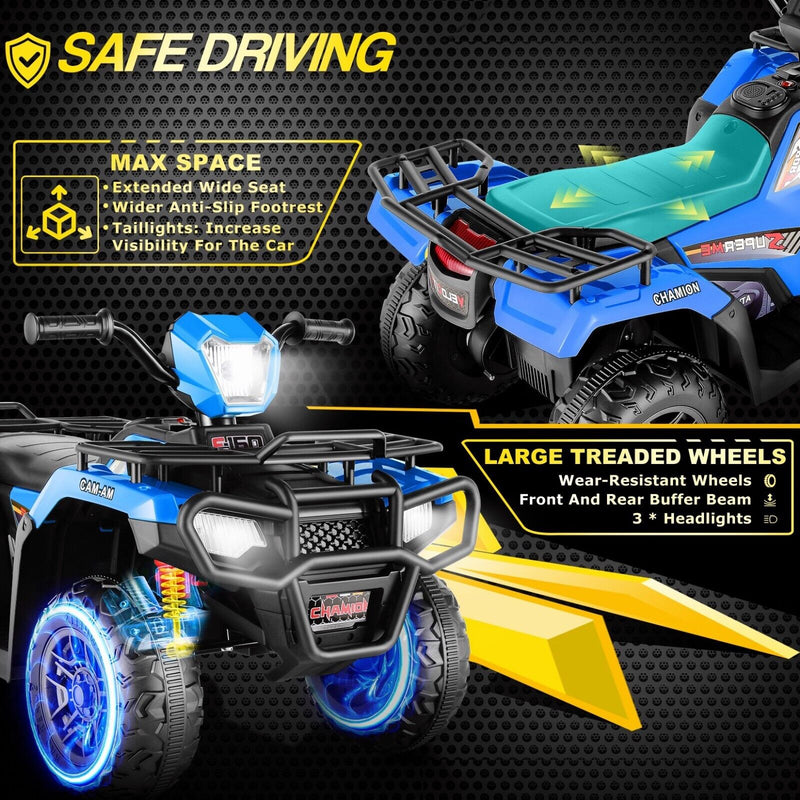 Load image into Gallery viewer, Electric 4-Wheeler Quad for Kids with 12V Battery and 2X30W Motor, USB Compatible
