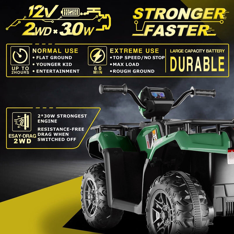 Load image into Gallery viewer, Electric Kids ATV Ride On Car with Music, LED Lights, and USB Charger - 12V 4-Wheeler for Endless Fun!
