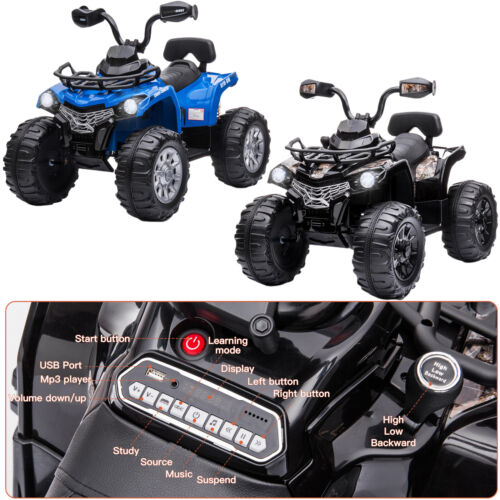 Load image into Gallery viewer, Electric Kids ATV Toy Car with LED Lights, Music, and USB - 12V Quad 4-Wheeler

