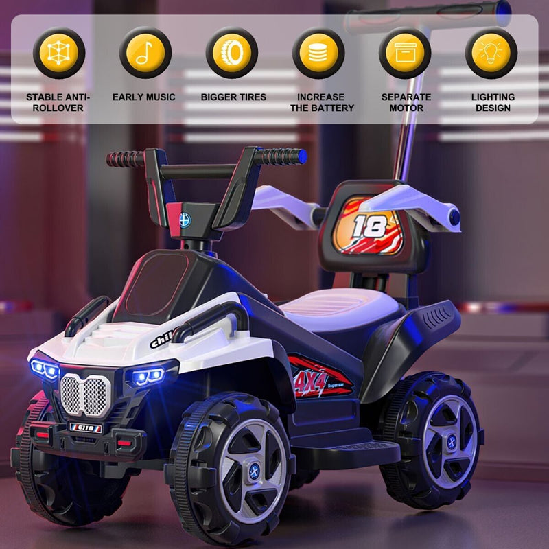 Load image into Gallery viewer, Electric Kids ATV with LED Lights and 4 Wheels - 6V Battery-Powered Toddler Car
