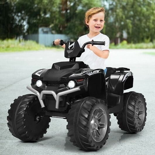 Load image into Gallery viewer, Electric Kids ATV with LED Lights and Treaded Tires - Black
