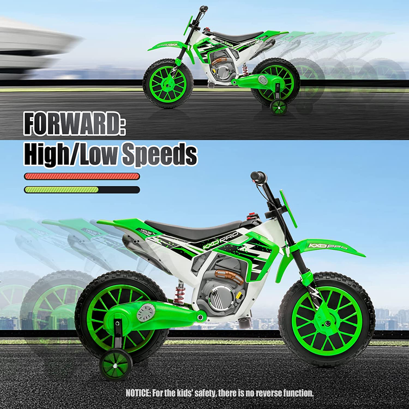 Load image into Gallery viewer, Electric Kids Dirt Bike with Training Wheels - 12V7AH Battery Powered, 2 Speeds
