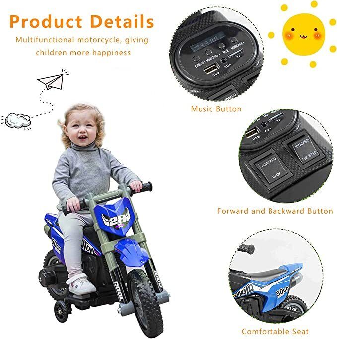Load image into Gallery viewer, Electric Kids&#39; Off-Road Motorcycle with Training Wheels - Perfect Gift for Little Riders

