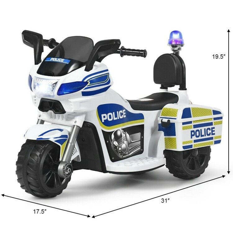 Load image into Gallery viewer, Electric Kids Police Ride On 3 Wheel Motorcycle with MP3 Player - Toddler Car Toy
