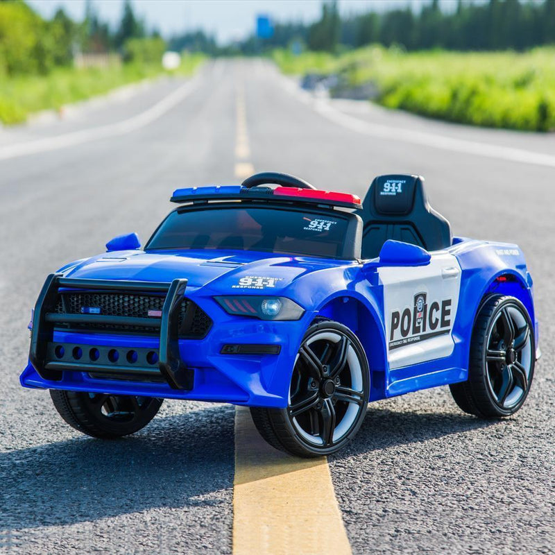 Load image into Gallery viewer, Electric Kids Police SUV Ride-On Toy Car with 2 Speeds and Music - Blue
