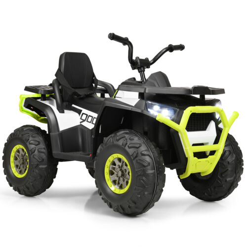 Load image into Gallery viewer, Electric Kids Ride On ATV 4-Wheeler Quad with LED Lights in White - 12V
