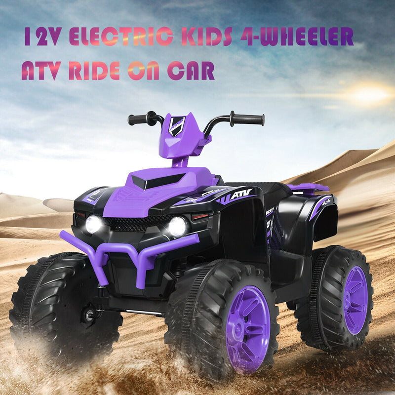 Load image into Gallery viewer, Electric Kids Ride On ATV 4-Wheeler Quad with Music and LED Light - Purple
