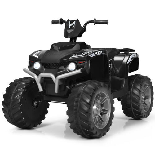 Electric Kids Ride On ATV 4-Wheeler Quad with Music and LED Lights - Black