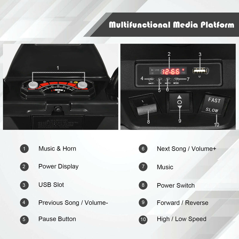 Load image into Gallery viewer, Electric Kids Ride On ATV 4-Wheeler Quad with Music and LED Lights - Black
