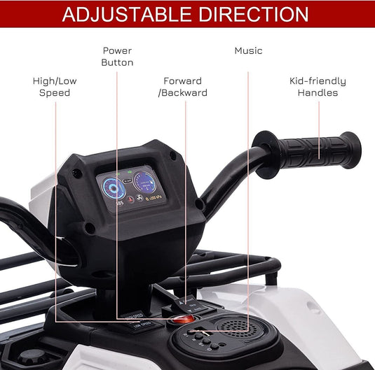 Electric Kids Ride On ATV 4-Wheeler Quad with Music and LED Lights - Perfect Gift for Kids!