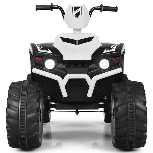 Electric Kids Ride On ATV 4-Wheeler Quad with Music and LED Lights - White