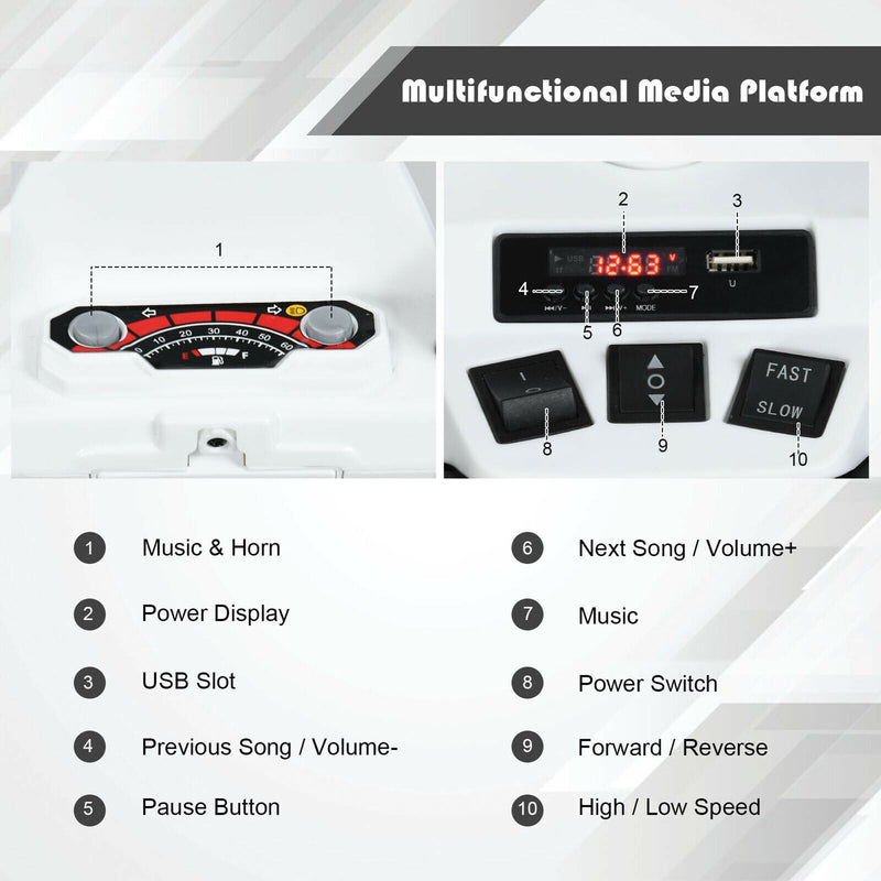 Load image into Gallery viewer, Electric Kids Ride On ATV 4-Wheeler Quad with Music and LED Lights - White
