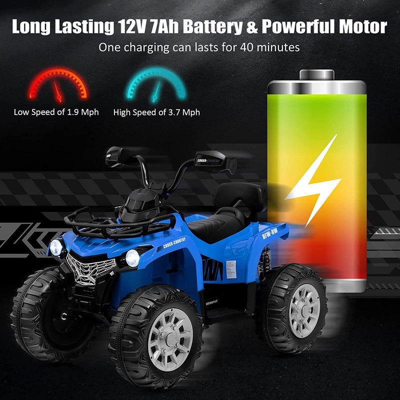 Load image into Gallery viewer, Electric ATV 4-Wheeler Quad Car Toy for Kids - 12V, 2 Speeds, Headlights, MP3 Compatible
