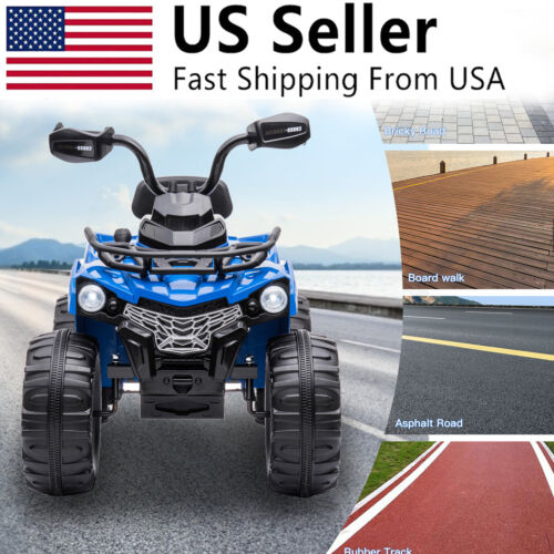 Load image into Gallery viewer, Electric Kids Ride On ATV 4-Wheeler Quad with Music, LED Lights, and USB - Blue
