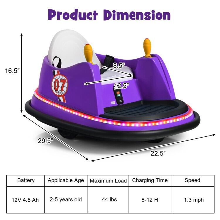 Load image into Gallery viewer, Electric Kids Ride On Bumper Car with Flashing Lights and Remote Control - Perfect Toddler Toy Gift
