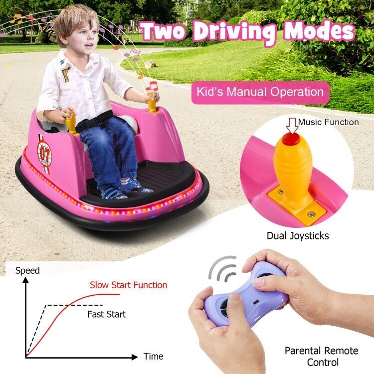 Load image into Gallery viewer, Electric Kids Ride-On Bumper Car with Flashing Lights - Perfect Toddler Gift!
