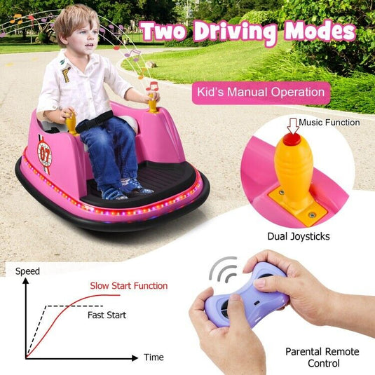 Electric Kids Ride-On Bumper Car with Flashing Lights - Perfect Toddler Gift!