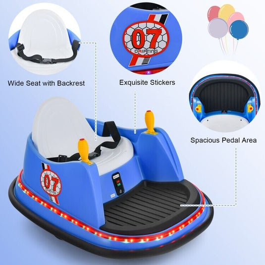 Electric Kids Ride-On Bumper Car with Flashing Lights - Perfect Toddler Toy Gift