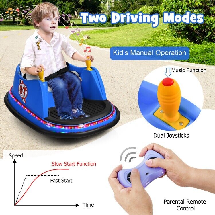 Load image into Gallery viewer, Electric Kids Ride-On Bumper Car with Flashing Lights - Perfect Toddler Toy Gift

