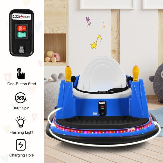 Electric Kids Ride-On Bumper Car with Flashing Lights - Perfect Toddler Toy Gift