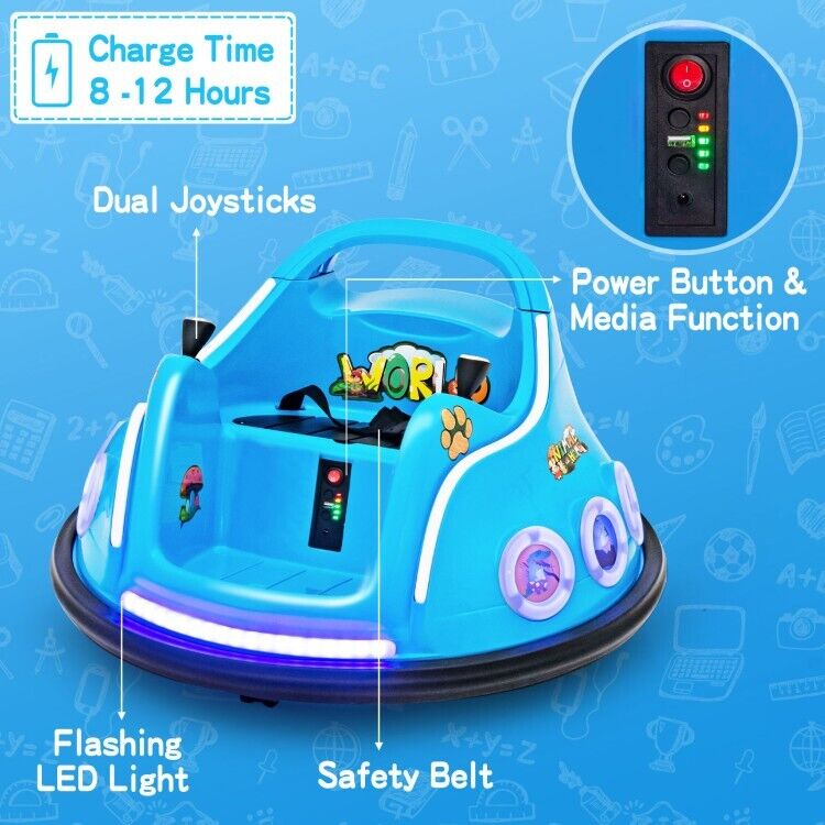 Load image into Gallery viewer, Electric Kids Ride On Bumper Car with Remote Control and Flashing LED Lights - Perfect Gift for Children
