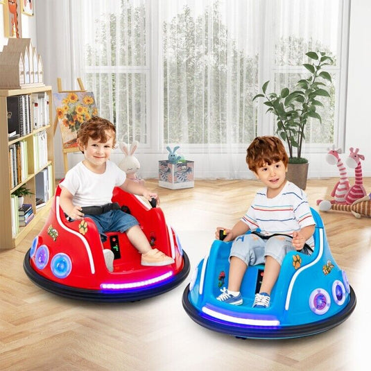 Electric Kids Ride On Bumper Car with Remote Control and Flashing LED Lights - Perfect Gift for Children