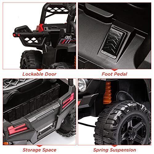 Load image into Gallery viewer, Electric Kids Ride-On Car Truck Toy with 3 Speeds, MP3 Player, LED Lights, and Remote Control - Perfect Xmas Gift!
