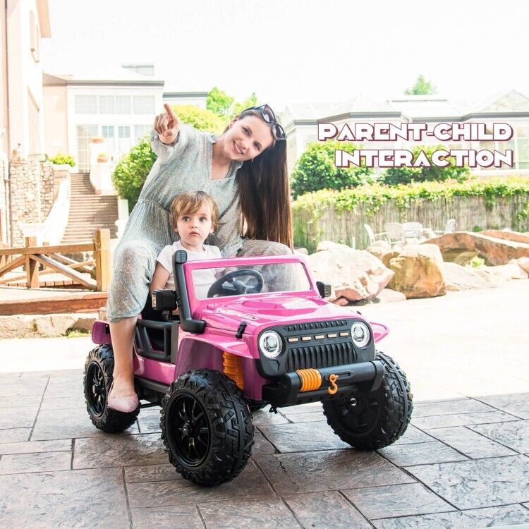Load image into Gallery viewer, Electric Kids Ride On Car Truck Toy with Parent Remote Control and LED Lights - Pink
