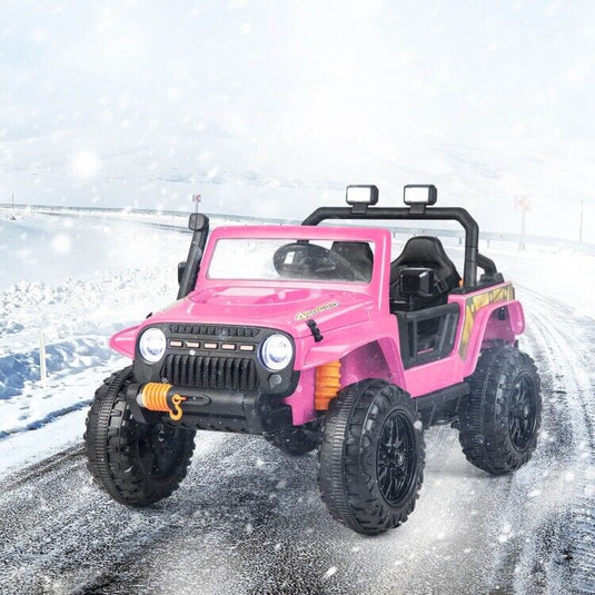 Electric Kids Ride On Car Truck Toy with Parent Remote Control and LED Lights - Pink