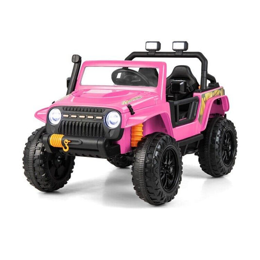 Electric Kids Ride On Car Truck Toy with Parent Remote Control and LED Lights - Pink