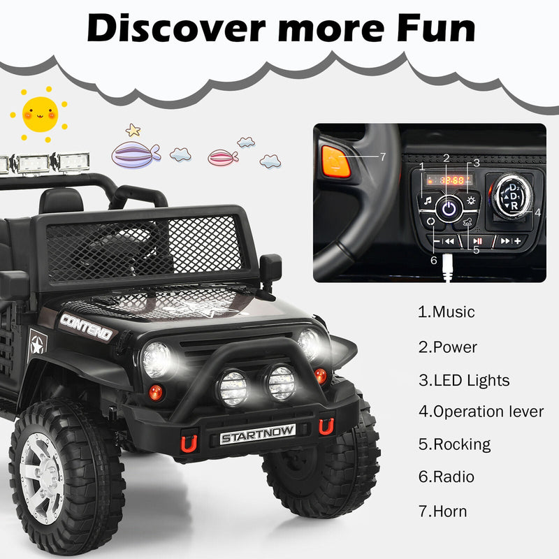 Load image into Gallery viewer, Electric Kids Ride On Car Truck with MP3 and Remote Control - Black
